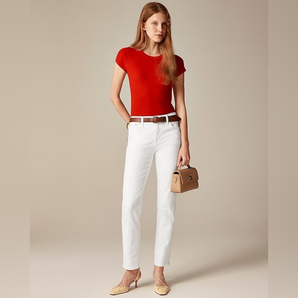NWT J.Crew White Denim Slim Fit Jeans Size 27 Casual Closet Staple Preppy